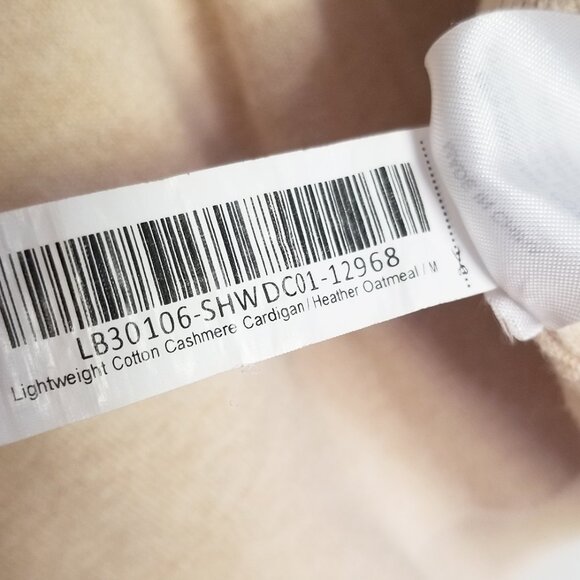 Quince Lightweight Cotton Cashmere Cardigan M V Neck Heather Oatmeal $128 Preppy - Picture 12 of 16